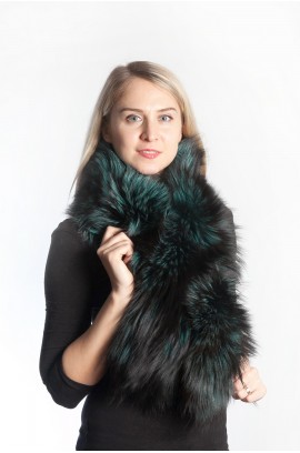 Green Raccoon Fur Scarf